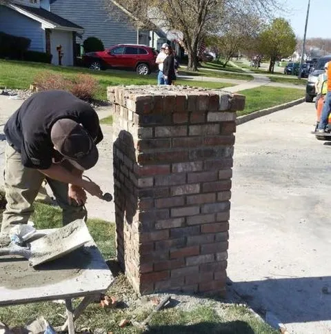 tuckpointing services on a brick mailbox